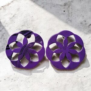 Sassy Jones Purple Floral Earrings